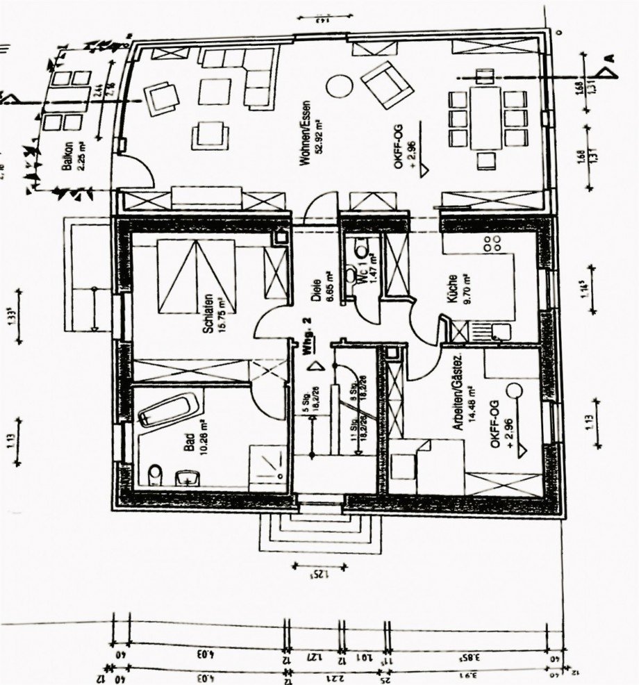 9568 OG Grundriss Etagenwohnung Marl